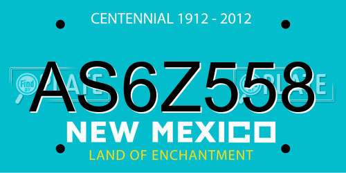 AS6Z558 New Mexico License Plate