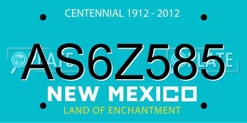 AS6Z585 New Mexico License Plate