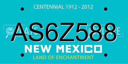 AS6Z588 New Mexico License Plate