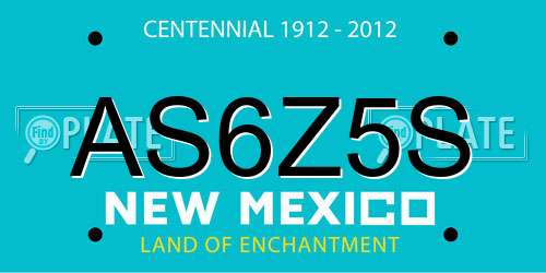 AS6Z5S New Mexico License Plate