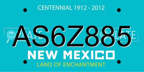 AS6Z885 New Mexico License Plate