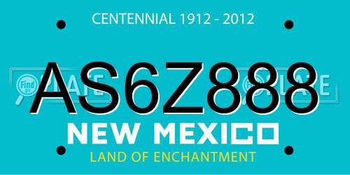 AS6Z888 New Mexico License Plate