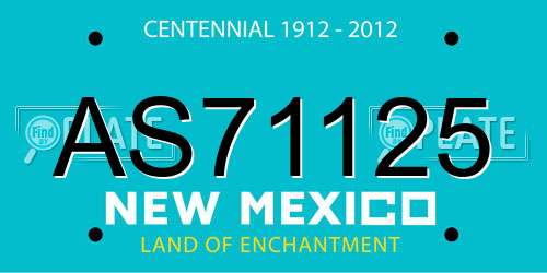 AS71125 New Mexico License Plate