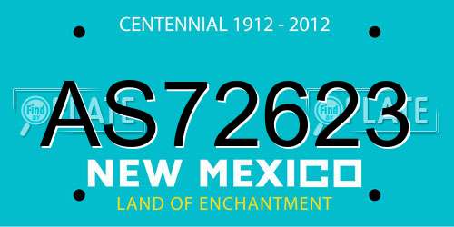 AS72623 New Mexico License Plate