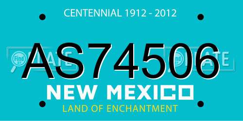 AS74506 New Mexico License Plate