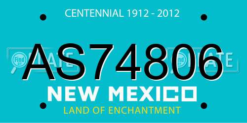 AS74806 New Mexico License Plate