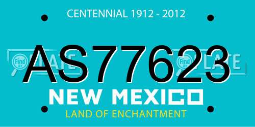 AS77623 New Mexico License Plate