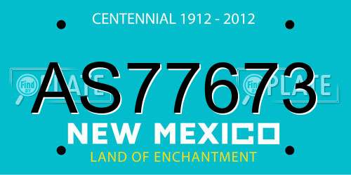 AS77673 New Mexico License Plate