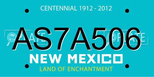 AS7A506 New Mexico License Plate