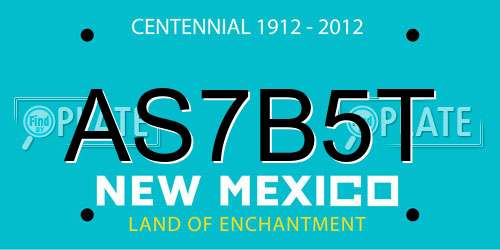 AS7B5T New Mexico License Plate