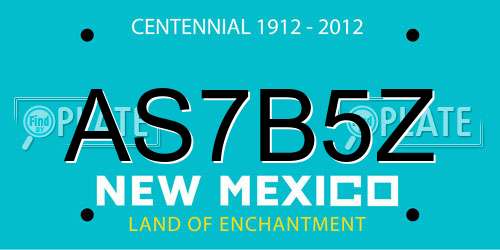 AS7B5Z New Mexico License Plate