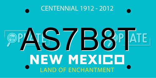 AS7B8T New Mexico License Plate