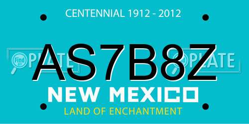 AS7B8Z New Mexico License Plate