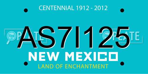 AS7I125 New Mexico License Plate