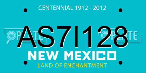 AS7I128 New Mexico License Plate
