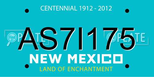 AS7I175 New Mexico License Plate