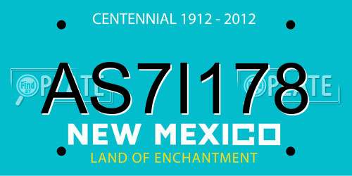 AS7I178 New Mexico License Plate