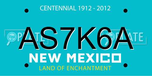 AS7K6A New Mexico License Plate