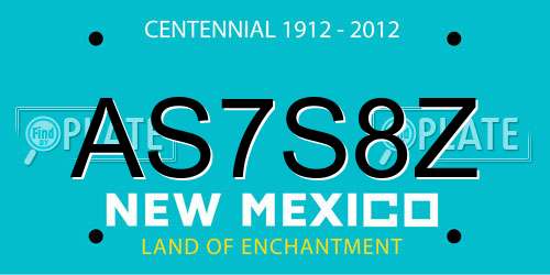 AS7S8Z New Mexico License Plate