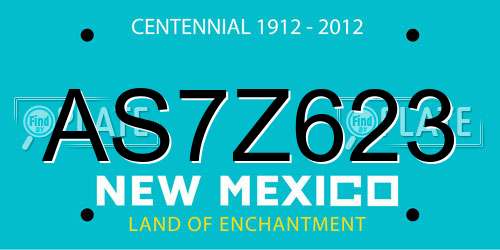 AS7Z623 New Mexico License Plate