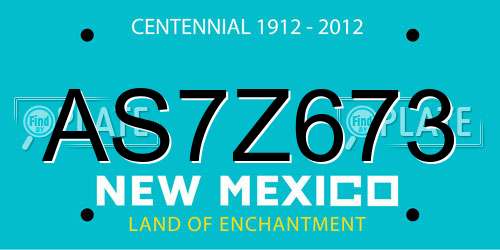 AS7Z673 New Mexico License Plate