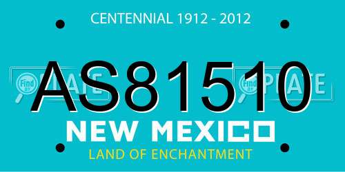 AS81510 New Mexico License Plate