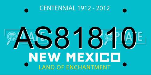 AS81810 New Mexico License Plate