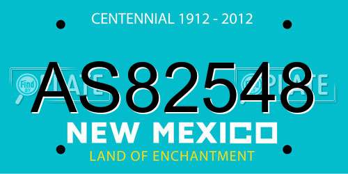 AS82548 New Mexico License Plate