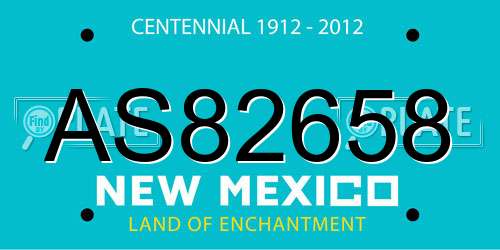 AS82658 New Mexico License Plate