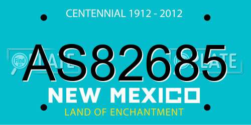 AS82685 New Mexico License Plate