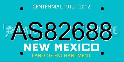 AS82688 New Mexico License Plate