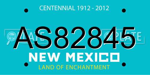 AS82845 New Mexico License Plate