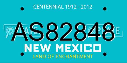 AS82848 New Mexico License Plate