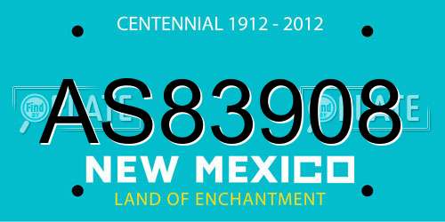 AS83908 New Mexico License Plate