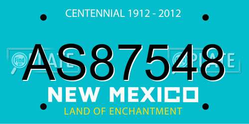 AS87548 New Mexico License Plate