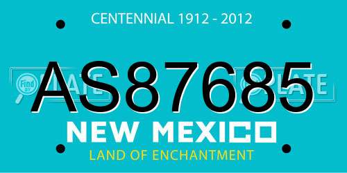 AS87685 New Mexico License Plate