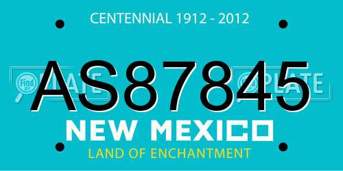 AS87845 New Mexico License Plate