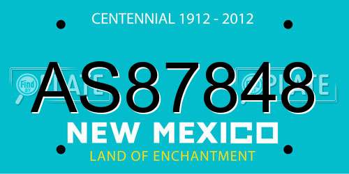 AS87848 New Mexico License Plate