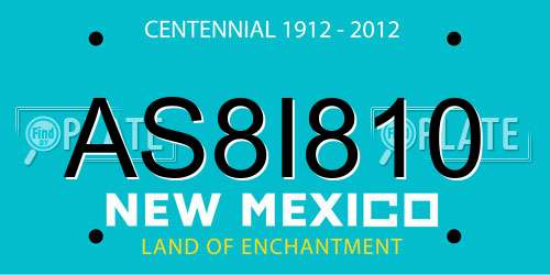 AS8I810 New Mexico License Plate
