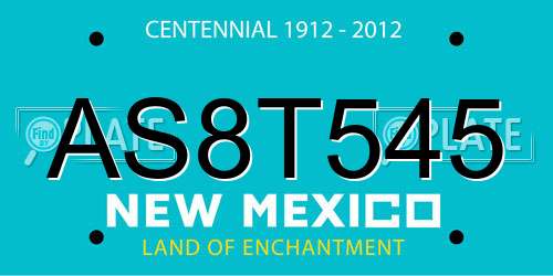 AS8T545 New Mexico License Plate