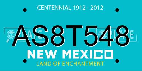 AS8T548 New Mexico License Plate