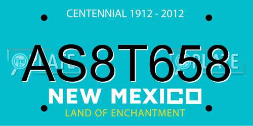 AS8T658 New Mexico License Plate