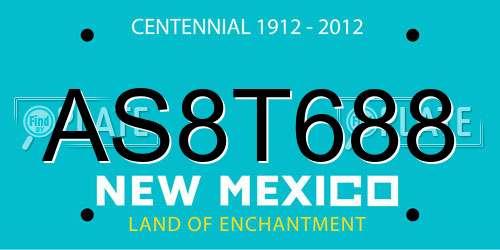 AS8T688 New Mexico License Plate