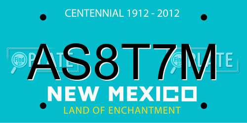 AS8T7M New Mexico License Plate