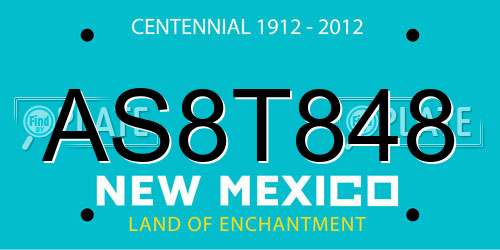 AS8T848 New Mexico License Plate