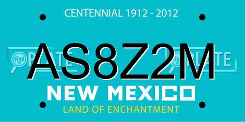 AS8Z2M New Mexico License Plate