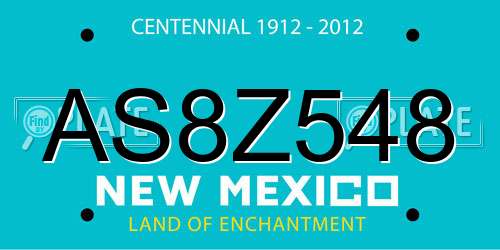 AS8Z548 New Mexico License Plate
