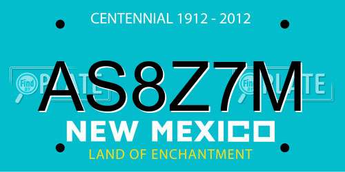 AS8Z7M New Mexico License Plate