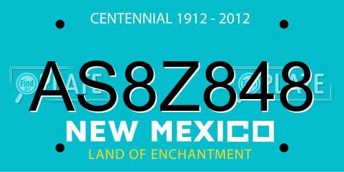 AS8Z848 New Mexico License Plate
