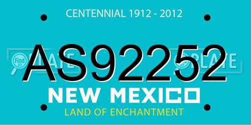 AS92252 New Mexico License Plate